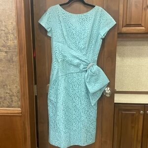 1950’s blue lace sheath cocktail dress by Henry Lee